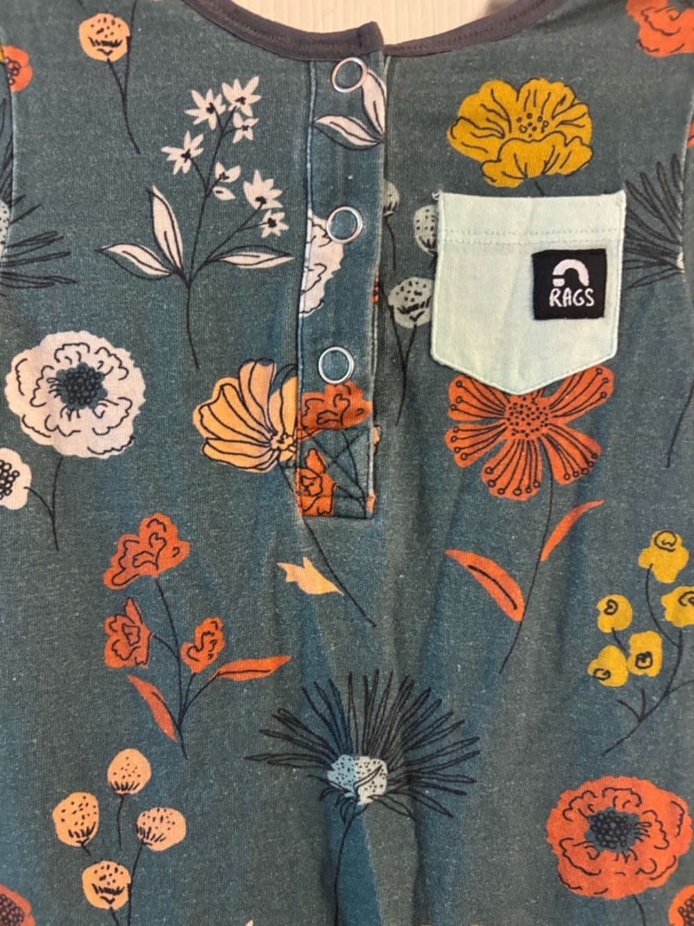 RAGS Floral Short-Sleeve Romper 6-12 months - Picture 2 of 4